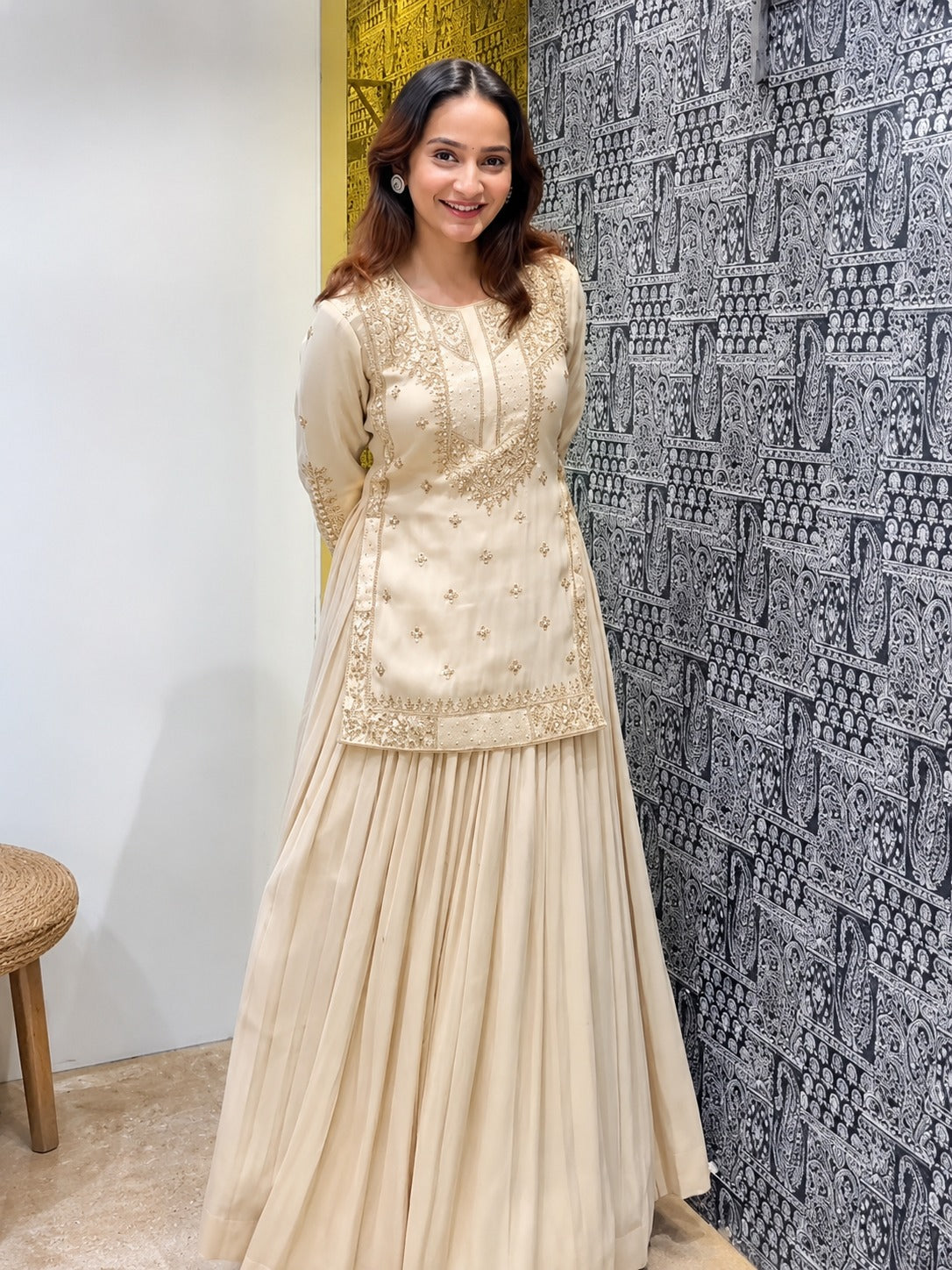 Ruhani Chinon Silk Sequins &  Lehenga Set