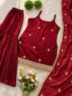 Crimson Royale Sharara Set