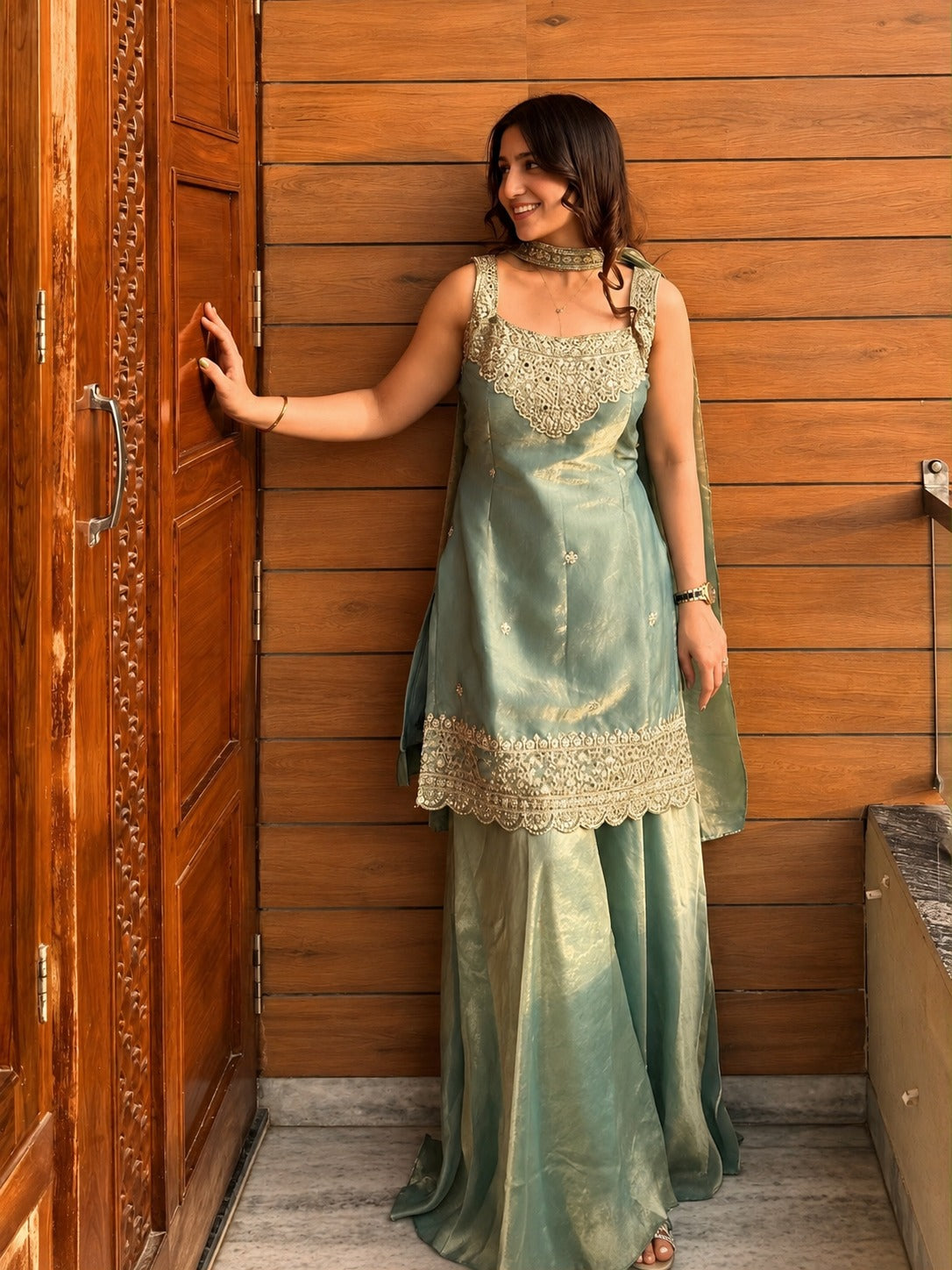 Mumtaz green Designer Lehenga Set
