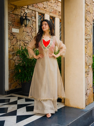 Roshni Mirror Work Embroidered Party Wear Suit Set