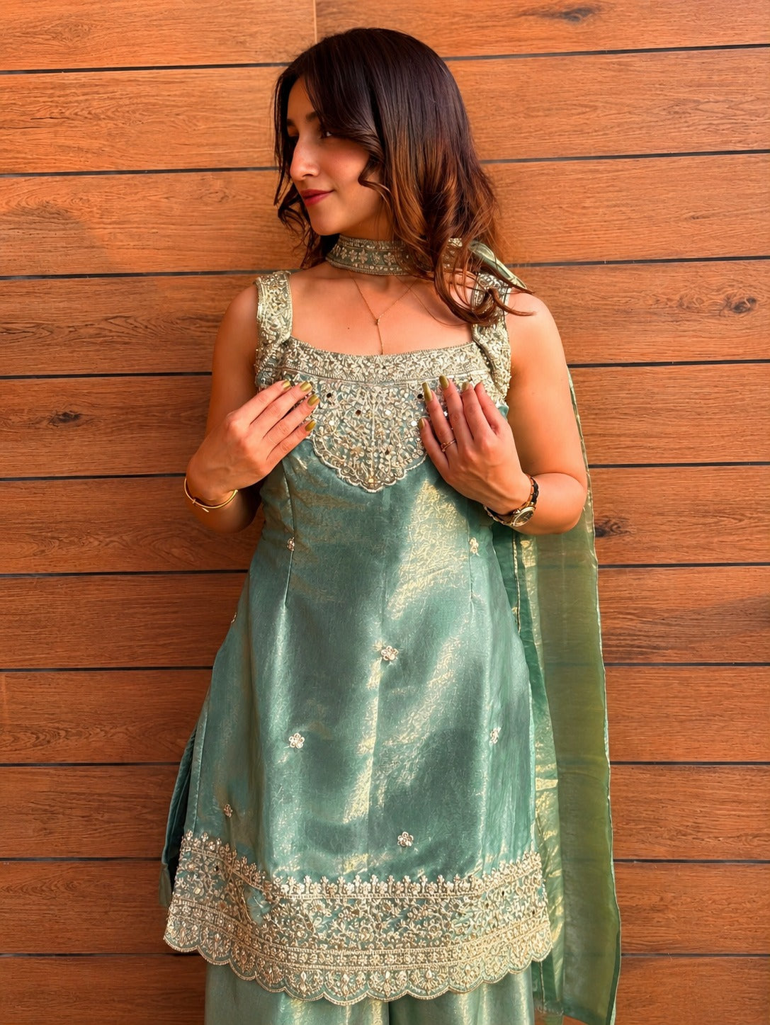 Mumtaz green Designer Lehenga Set