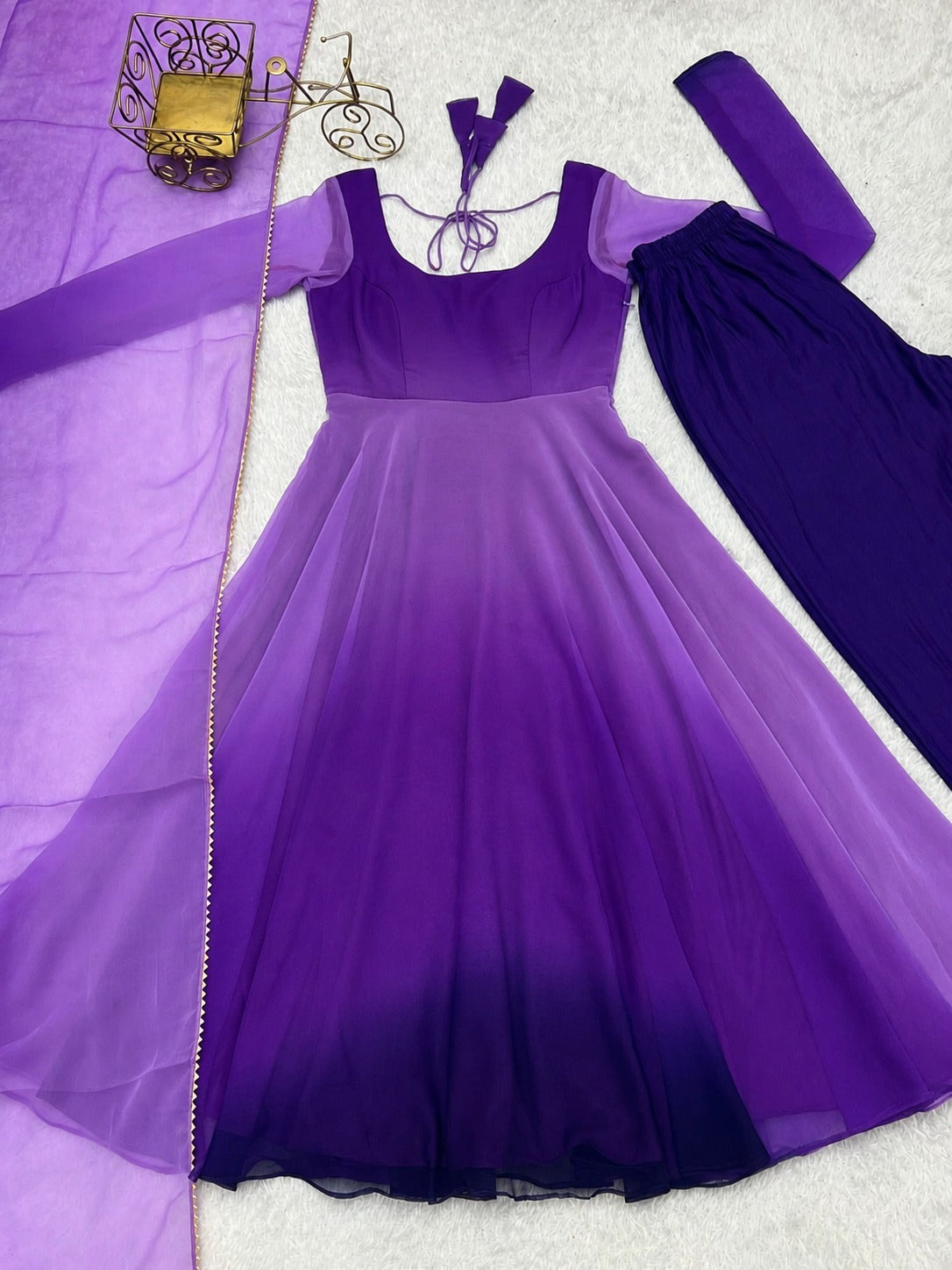 Angel Purple Anarkali Suit Set