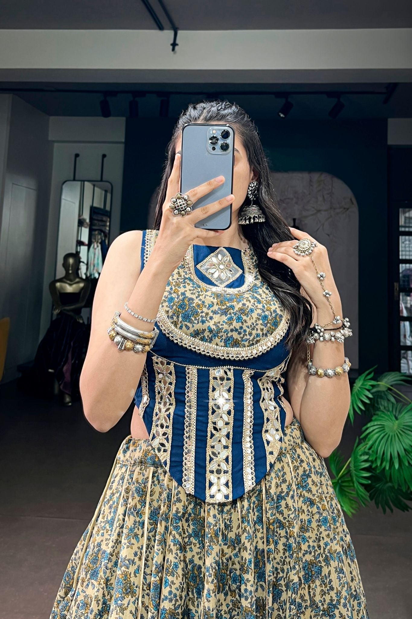 Raasrang Designer Viscose Chanderi Cotton Navratri Lehenga Choli For Women