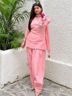 Navya Pink Mal Chanderi Cotton Embroidered Farshi Salwar Suit Set
