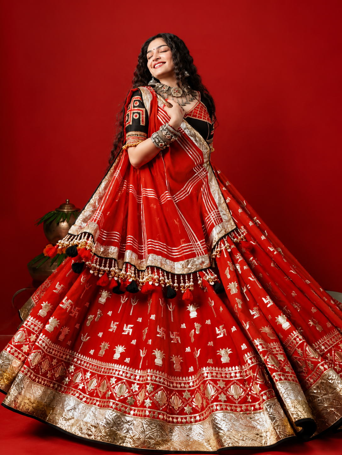 Saanvi Heavy French Crap Foil Print Lehenga Choli Set