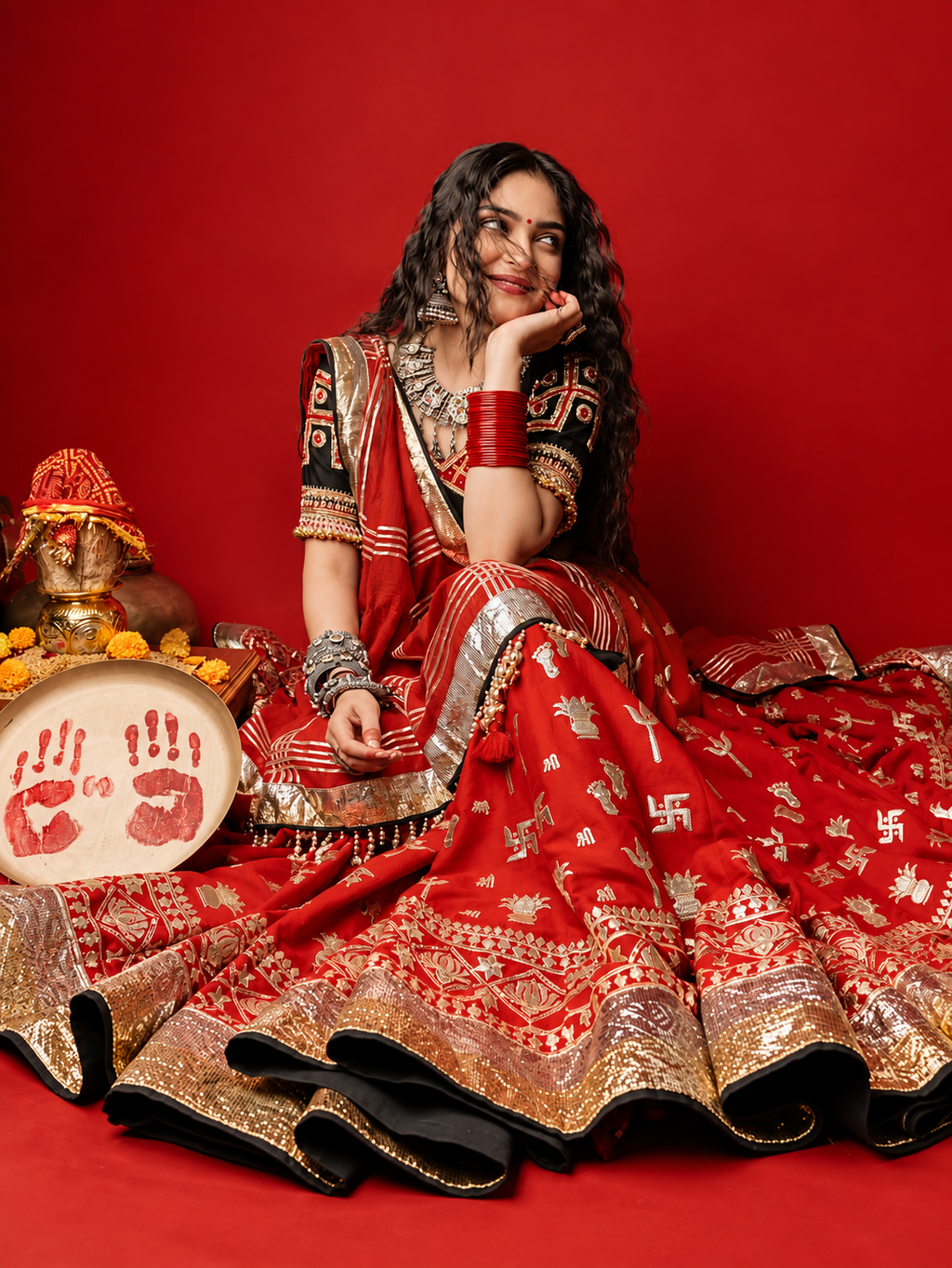 Saanvi Heavy French Crap Foil Print Lehenga Choli Set