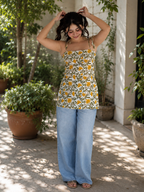 Sunflower Meadow Tie-Up Short Kurti