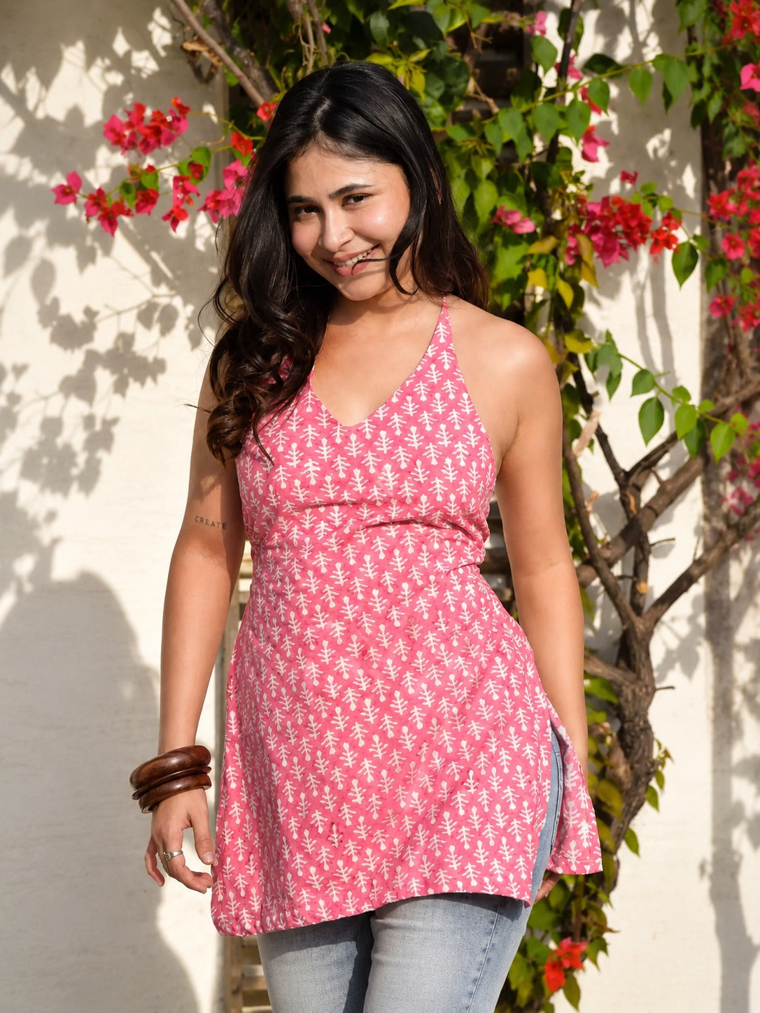 Rose Garden Halter Short Kurti