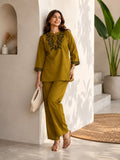 Midnight Bloom Co-ord Set | 3/4 Sleeve Kurta & Wide Leg Pants