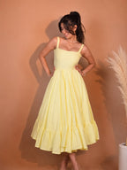 Butter Whirl Dress | Smocked Back Midi with Ruffle Hem
