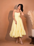 Butter Whirl Dress | Smocked Back Midi with Ruffle Hem