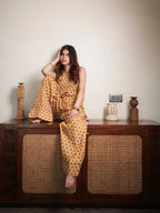 Golden Bloom Co-ord Set |  Sleeveless Kurta & Wide Leg Palazzo