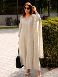 Sage Green Dobby Linen Kurta, Dupatta & Pants Set