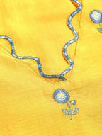 Yasmin Mustard Yellow Floral Embroidered Kurta Set