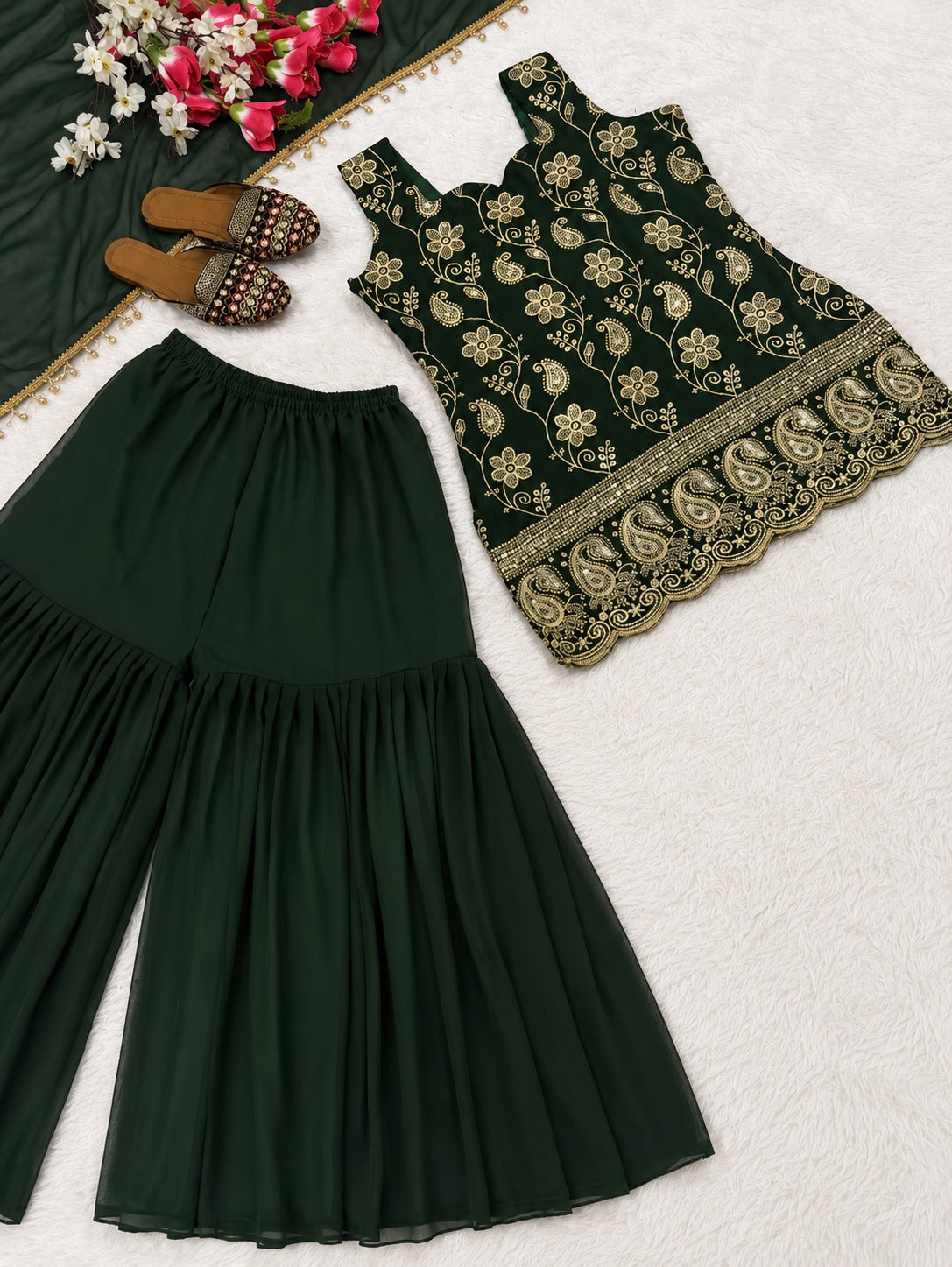 Zoya Emerald Embroidered Kurti