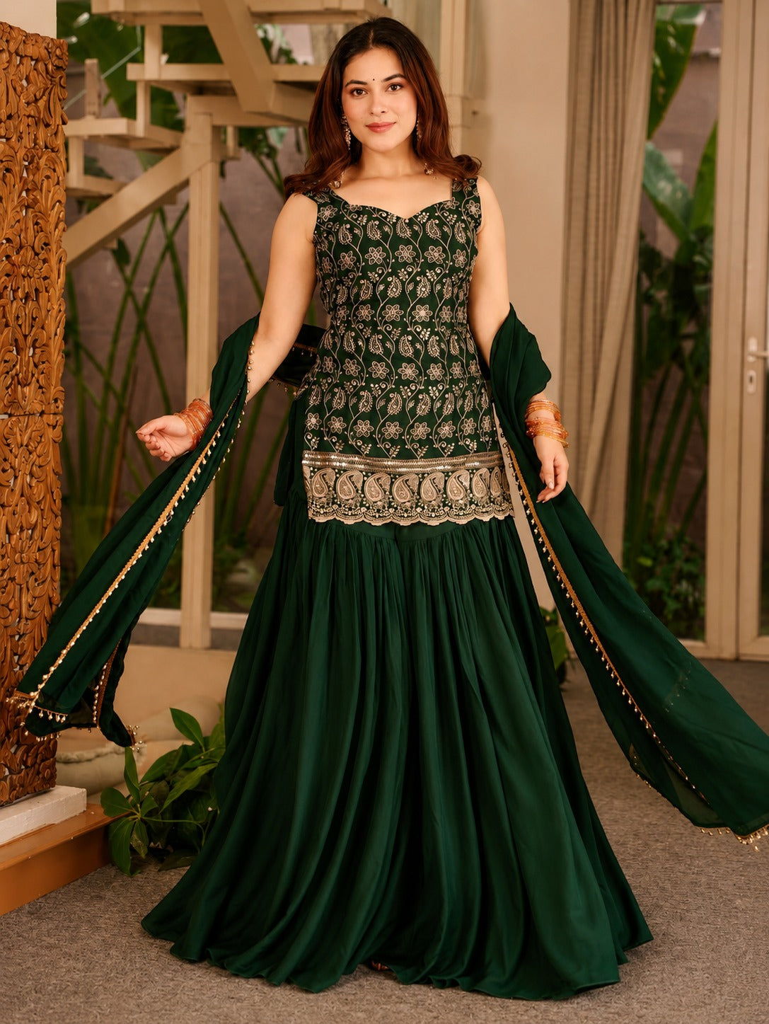 Zoya Emerald Embroidered Kurti