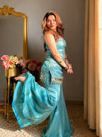 Aaira Aqua Mirror Work Kurti