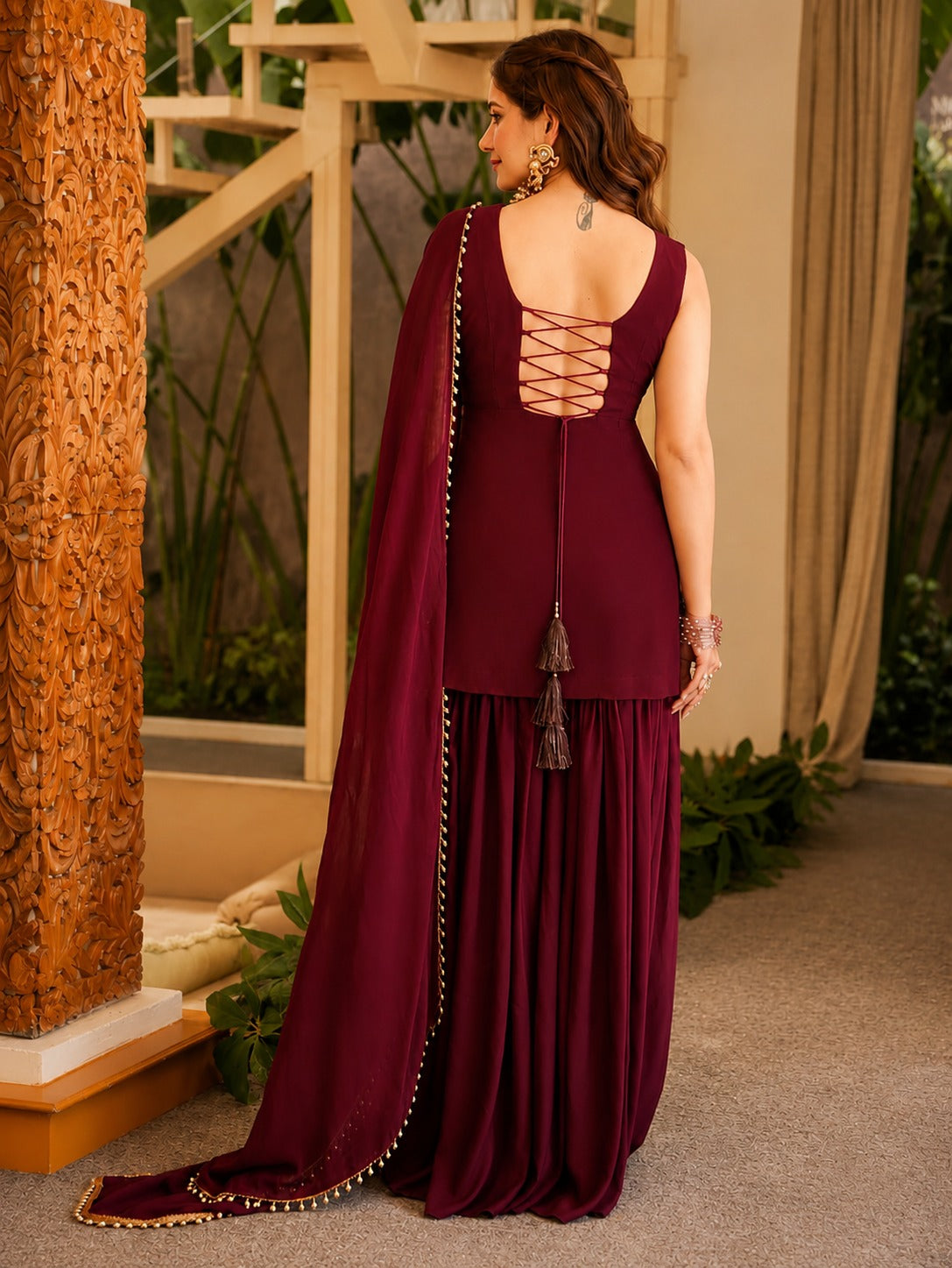 Wine Designer Sharara Set