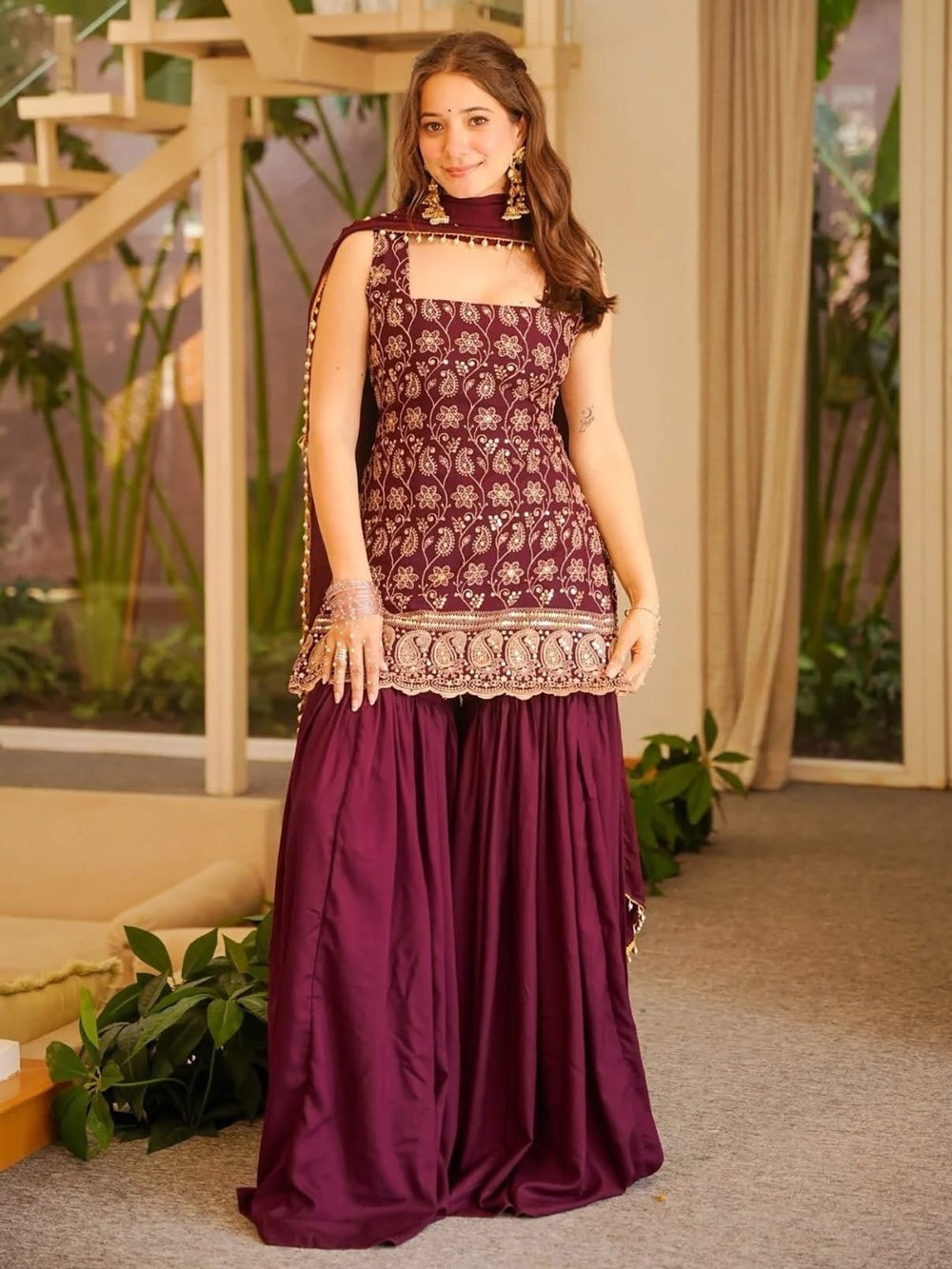 Wine Designer Sharara Set