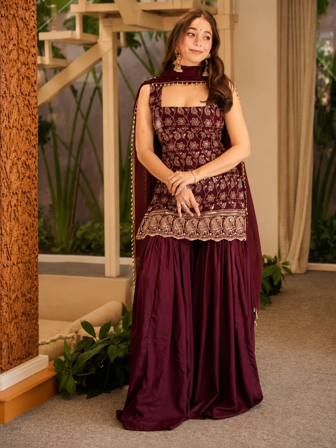 Wine Designer Sharara Set