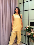 Mihika Cotton Slub Yellow Co-ord Set