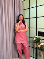 Mihika Cotton Slub Pink Co-ord Set