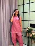 Mihika Cotton Slub Pink Co-ord Set