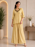 Yellow Salsa Crushed Hand Work 3-Piece Co-Ord Set