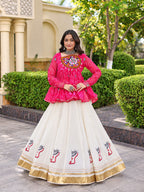 Meera pink Bandhani Gamthi Lehenga Set