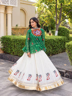 Meera Green Bandhani Gamthi Lehenga Set