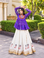 Meera purple Bandhani Gamthi Lehenga Set