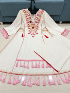 Shanaya Premium Khadi Cotton Embroidered Kurta Palazzo Set