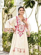 Shanaya Premium Khadi Cotton Embroidered Kurta Palazzo Set