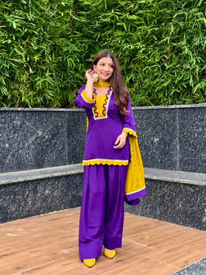 Zara Chinon Embellished Farshi Salwar Suit Set