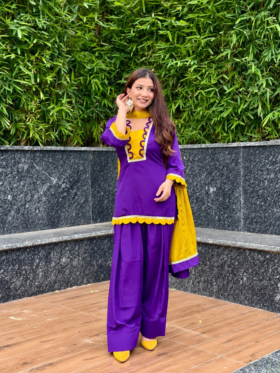 Zara Chinon Embellished Farshi Salwar Suit Set