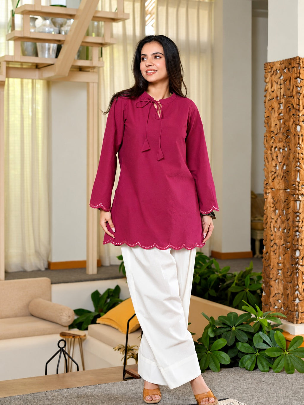 Sara Wine Heavy Roman Silk Sequin Embroidered Farshi Salwar Set