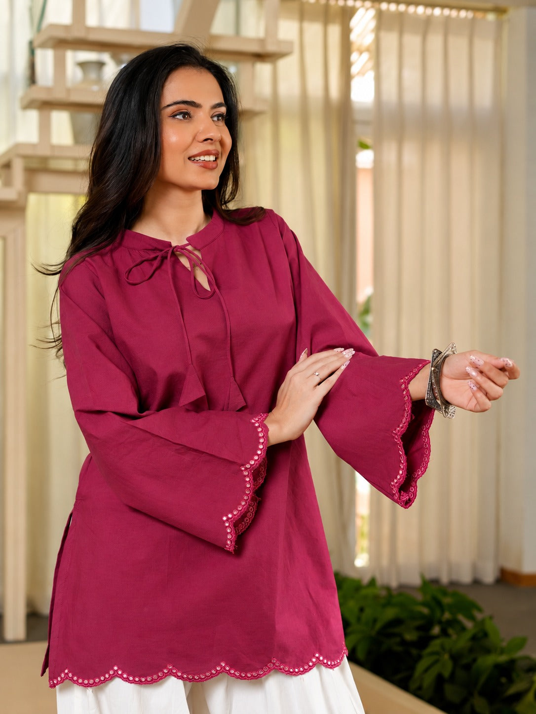 Sara Wine Heavy Roman Silk Sequin Embroidered Farshi Salwar Set