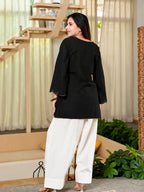 Sara Black Wine Heavy Roman Silk Sequin Embroidered Farshi Salwar Set