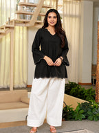 Sara Black Wine Heavy Roman Silk Sequin Embroidered Farshi Salwar Set