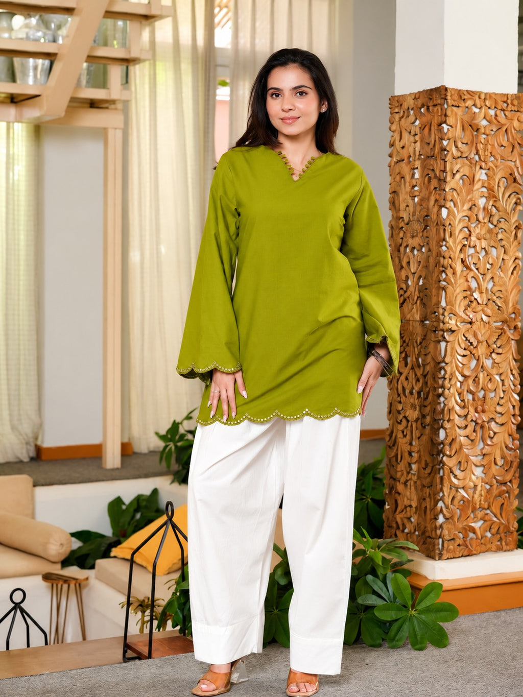Sara Green Wine Heavy Roman Silk Sequin Embroidered Farshi Salwar Set