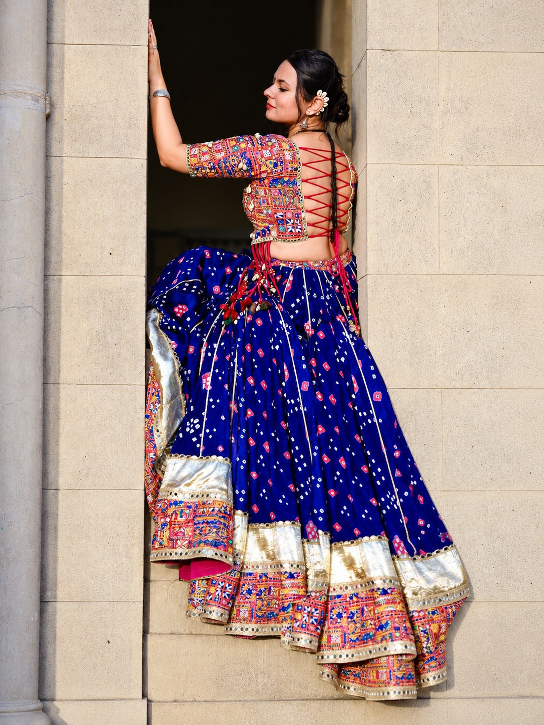Prisha Muslin Cotton Mirror Work Lehenga Choli Set