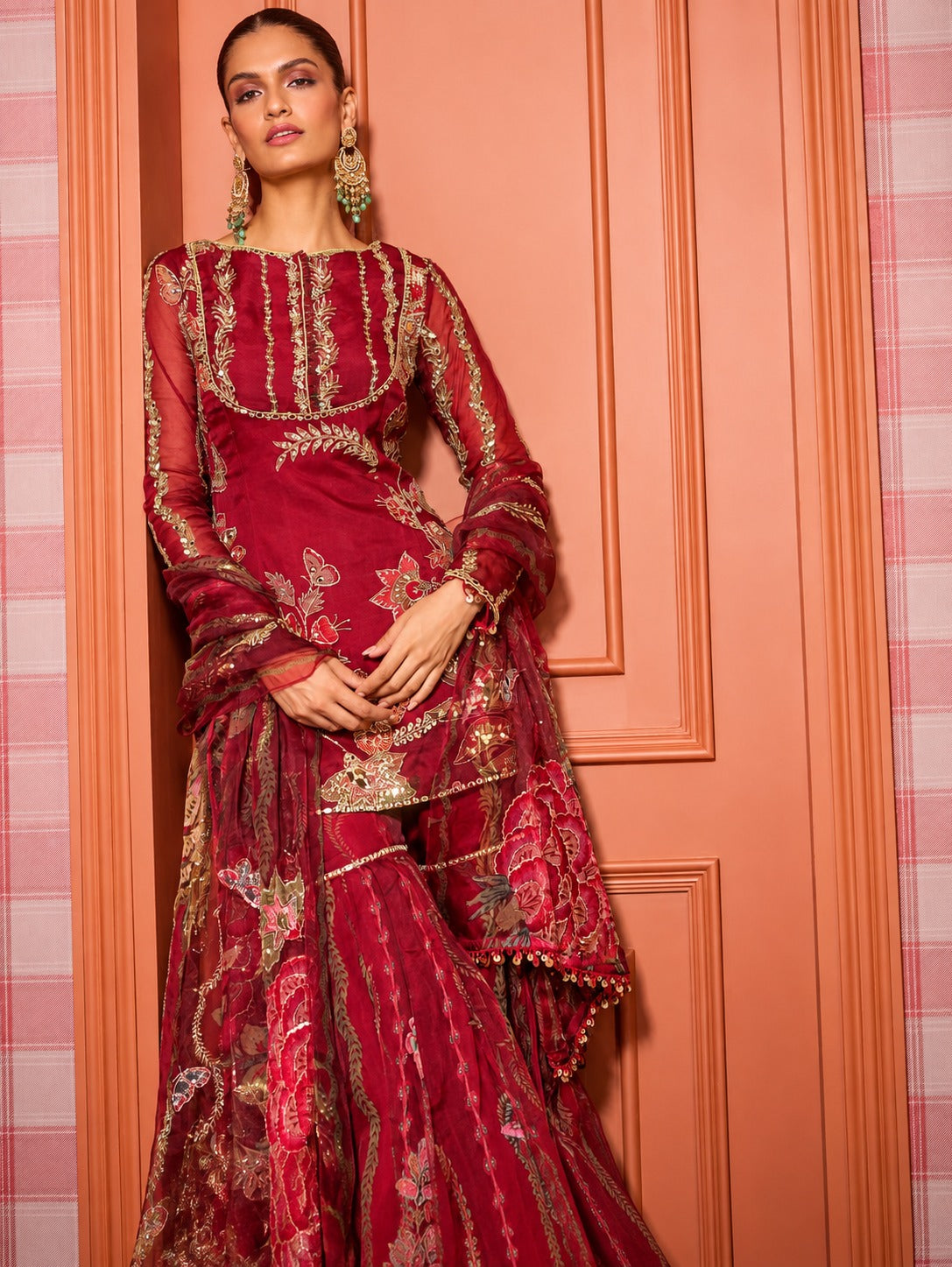 Nitya Embroidered Mirror Work Sharara Suit Set