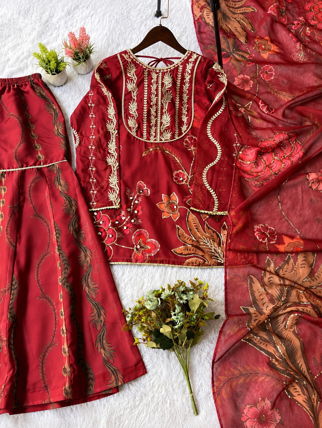 Nitya Embroidered Mirror Work Sharara Suit Set
