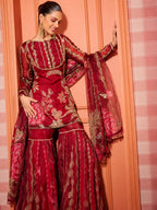 Nitya Embroidered Mirror Work Sharara Suit Set