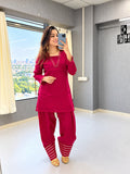 Aarika Magenta Mul Chanderi Gota Patti Kurta Pant Set