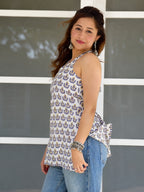 Indigo Paisley Halter Short Kurti