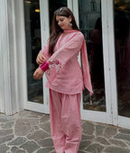 Navya Pink Mal Chanderi Cotton Embroidered Farshi Salwar Suit Set