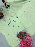 Yasmin Pastel Mint Green Floral Embroidered Kurta Set