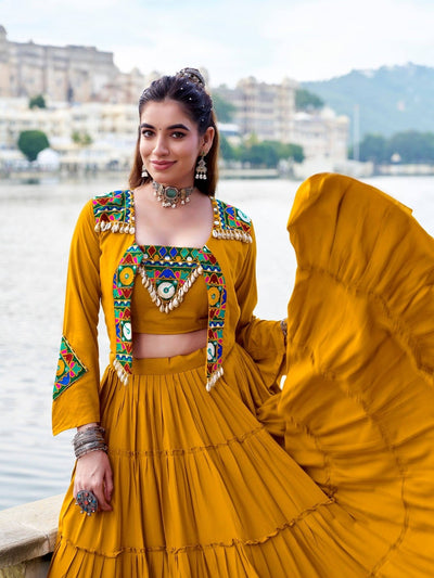 Rajudi Yellow Gamthi Heritage Lehenga Set