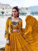 Rajudi Yellow Gamthi Heritage Lehenga Set